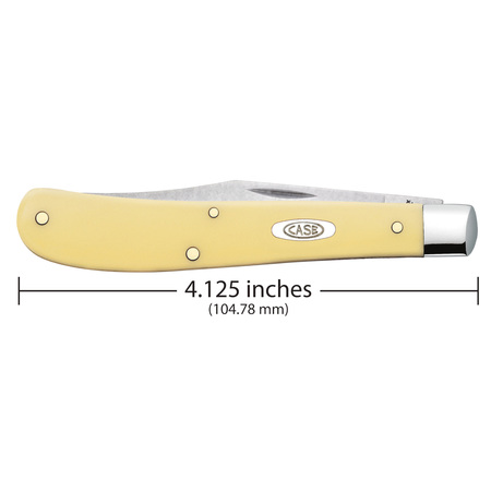 Case Cutlery Knife, Yellow Ss Syn Slimline Trapper 80031